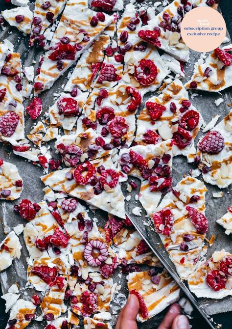 Yoghurt Bark Yoghurt Bark, Banana Slice, Cacao Nibs, Pomegranate Seeds, Dessert Food, Nut Butter, Sweet And Salty, Nut Free, Us Foods