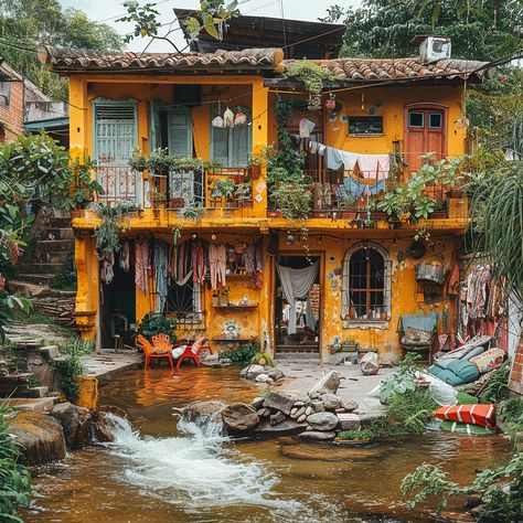 Hidden within the embrace of the jungle, a humble shack in South America stands as a testament to resilience and simplicity amidst nature's untamed beauty. #JungleShelter #SimpleLiving #ResilientLife #NatureEmbrace #SouthAmericanSecrets #Midjourney #GenerativeArt #DigitalArtists #AIArtwork #AI #AIhyperrealistic Latin American Interior Design, South American Aesthetic, South American House, South American Architecture, South America Aesthetic, Latin America Aesthetic, South America Culture, Latin American Architecture, Mexico Houses