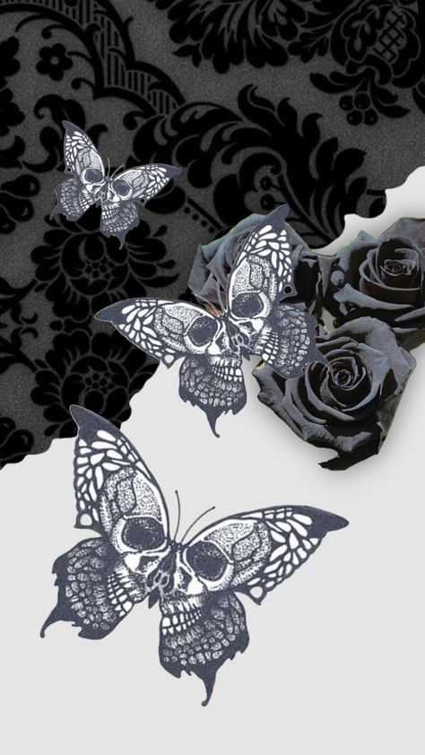 Mariposas Aesthetic, Girly Wallpapers, Beautiful Wallpapers For Iphone, Butterflies Art, Beautiful Butterflies Art, Skull Wallpaper, Iphone Wallpaper Girly, Ink Ideas, Flower Skull