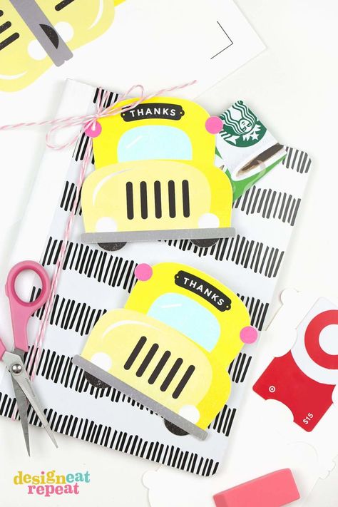 School Bus Printable Gift Card Holders | Say 'Thank you!' to your child's teacher or school bus driver with this free printable gift card holder! Bus Driver Gift Card Printable Free, School Bus Free Printable, Bus Driver Appreciation Gifts Printables Free, Bus Driver Gifts End Of Year, Bus Driver Appreciation Printable Free, Bus Driver Card, School Bus Printable, Bus Driver Appreciation Gifts, School Bus Driver Gift Ideas