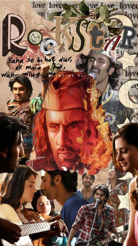 Rock Star Movie, Beautiful Sky Pictures, Black Quotes Wallpaper, The Weeknd Wallpaper Iphone, Bollywood Wallpaper, Vintage Bollywood Aesthetic, Camera Cartoon, Movie Collage, Ms Dhoni Wallpapers