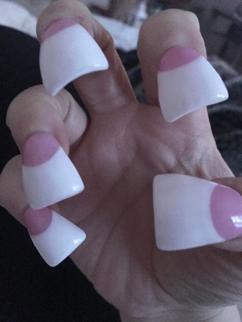 Flare Nails, Pink Tip Nails, Birthday Nail Designs, Bad Nails, Kids Nail Designs, Crazy Nail Designs, Gel Nails French, Cute Short Nails, Duck Nails