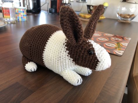 I have only been crocheting for a a couple of months, I particularly like Amigurumi making animals and figures. Rabbit Amigurumi Free Pattern, Dutch Rabbits, Rabbit Crochet Pattern, Rabbit Knitting Pattern, Dutch Rabbit, Rabbit Crochet, Crochet Coaster Pattern, Crochet Rabbit, Baby Scarf