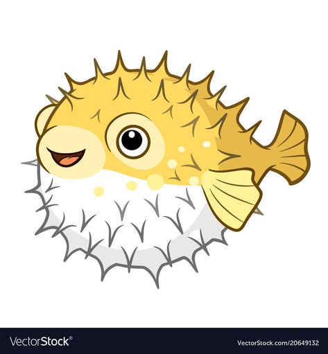 cute happy smiling puffer fish Vector Image Puffer Fish Cartoon, Puffer Fish Drawing, Fish Clipart, Fish Drawing, Cartoon Fish, Fish Vector, Puffer Fish, Fish Illustration, Kids Fishing