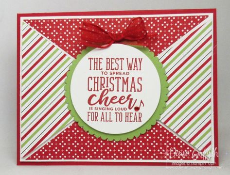 Sample Christmas Cards, Dawns Stamping Thoughts, Simple Christmas Cards, Christmas Card Crafts, Whisper White, Red Card, Stampin Up Christmas, Designer Paper, Heart Warming