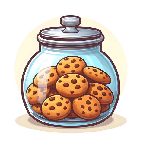 Cookie Jar Drawing, Cookie Jar Illustration, Desserts Drawing, Cupcake Drawing, Food Doodles, Cartoon Food, Food Cartoon, Food Illustration Art, Cute Food Drawings