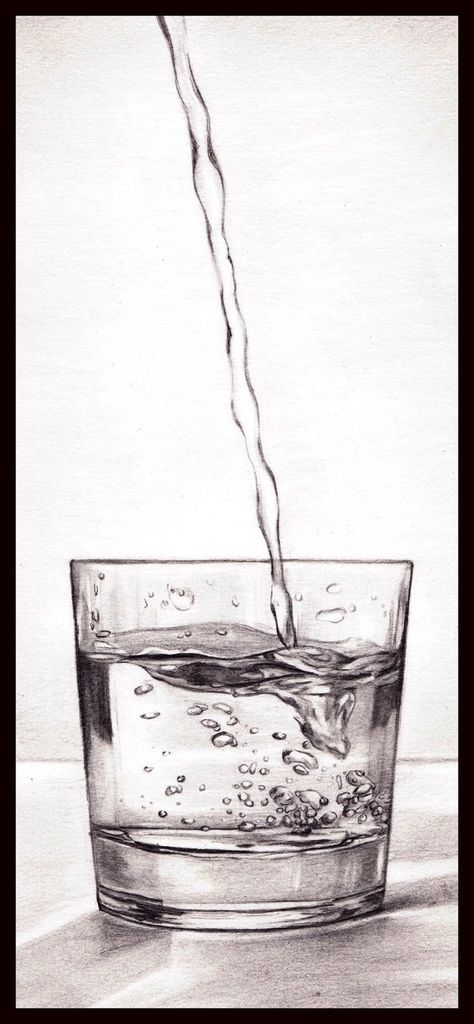 A Glass of Water by StarlightShimmers Transparent Objects, Bored Art, Drawing Hair, Water Drawing, Pencil Shading, Pencil Drawings Easy, Drawing Faces, Digital Paintings, Art Pencil