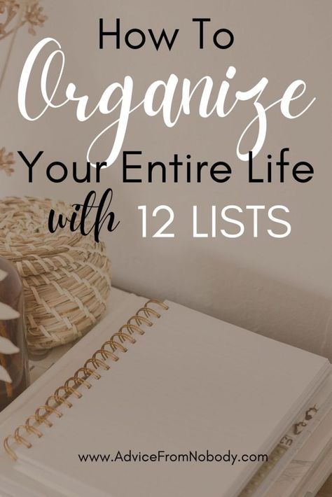 12 Lists To Make You Organize Your Life - Advice From Nobody How To Be More Organized, Life Planner Organization, Organizing Time Management, Making Lists, To Do Planner, Organization Lists, Organization Skills, Organizing Time, Vie Motivation