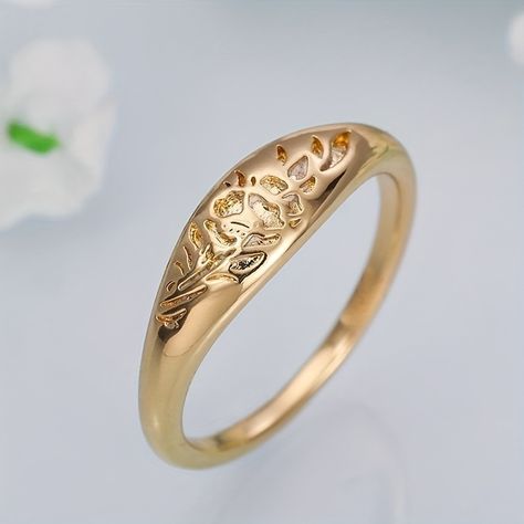 Faster shipping. Better service Gold Engagement Party, Plant Rings, Flowers Ring, Letter Flower, Engagement Rings Couple, Proposal Wedding, Engagement Proposal, Pattern Ring, Party Rings