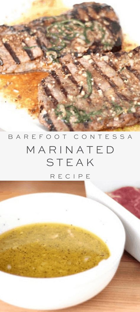 A steak marinade inspired by Barefoot Contessa, this marinated steak just can’t be beat! The steak is marinated in white wine, olive oil, mustard and tarragon and is quick and simple to cook. This is the best steak marinade recipe I have tried and it’s so easy! #steak #recipe #marinatedsteak #barefootcontessarecipe Easy Steak Recipe, Easy Steak Marinade Recipes, Best Steak Marinade, Slow Cooker Salisbury Steak, Steak Marinade Recipes, The Best Steak, Beef Steak Recipes, Salisbury Steak Recipes, Easy Steak