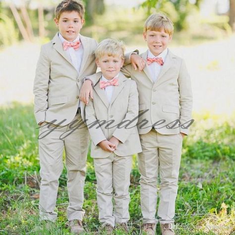 New Boy Suits 2019 Ring Bearer Suits Notched Lapel Boy's Formal Wear Occasion Kids Tuxedos Wedding Party Suits (Jacket+Pants+Bow) Ring Bearer Beach Wedding, Ring Bearer Suit, Kid Tuxedo, Beach Wedding Outfit, Blush Wedding Inspiration, Beach Wedding Attire, Bearer Outfit, Ring Bearer Outfit, South Carolina Wedding