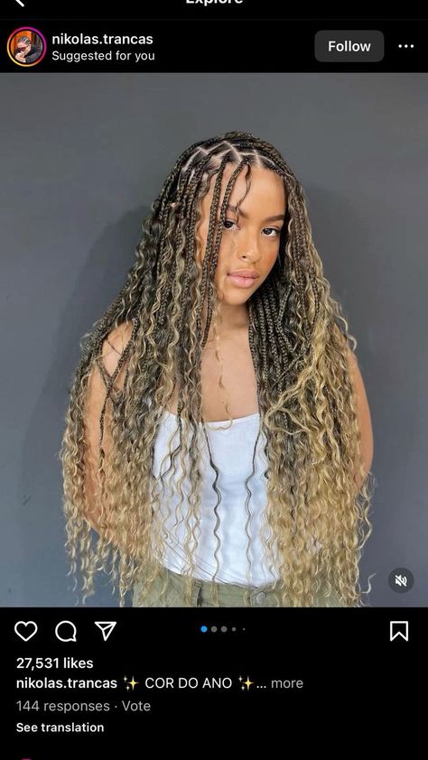 Hairstyles Goddess Braids, Box Dreads, Boho Braids Hairstyles, Boho Braided Hairstyles, Braiding Hair Colors, Braids With Shaved Sides, Cute Box Braids, Bohemian Braids, Goddess Braids Hairstyles