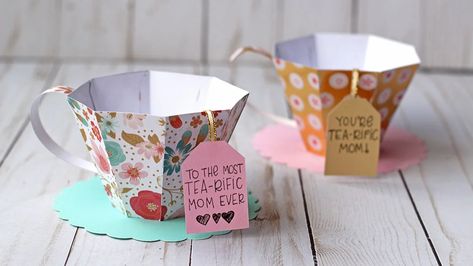 3D Paper Tea Cup For Mother's Day! - EssyJae.com Paper Tea Cup Template Free Printable, Paper Teapot, Tea Svg, Tea Party Crafts, Paper Tea Cups, 3d Templates, Tea Crafts, Teacup Crafts, Small Treats