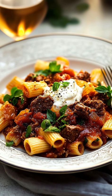 This Beef Pasta in Tomato Sauce is a comforting, hearty dish perfect for winter meals dinners. Tender pasta topped with savory beef and rich tomato sauce makes it an ideal choice for Friendsgiving food ideas. Whether you serve it with a side of garlic bread or a fresh salad, this dish is sure to satisfy your winter cravings. Easy Beef Pasta, Winter Meals Dinners, Pasta In Tomato Sauce, Friendsgiving Food Ideas, Friendsgiving Food, Winter Meals, Beef Pasta, Tomato Sauce Recipe, Fresh Salad