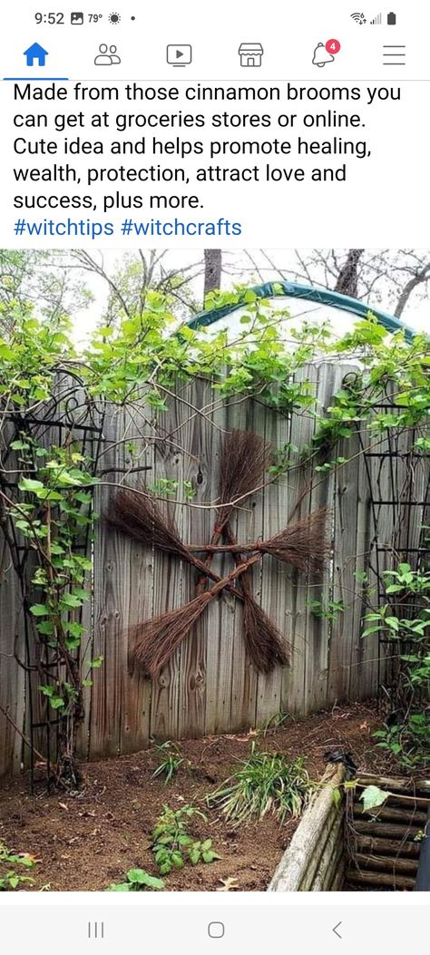 Cinnamon Broom, Witchy Garden, Cottage Witch, Pagan Crafts, Witch Spirituality, Witch Diy, Witchy Crafts, Garden Area, Green Witch