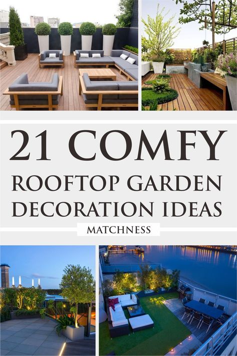 Outdoor Rooftop Patio Ideas, Cozy Rooftop, Rooftop Garden Ideas, Rooftop Lighting, Rooftop Decor, Roof Terrace Design, Rooftop Patio Design, Roof Garden Design, Garden Decoration Ideas