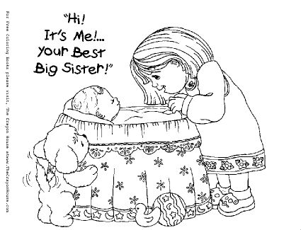 big sister coloring pages - Google Search Sister Coloring Pages, Big Sister Kit, Big Sister Bag, Big Brother Little Sister, Baby Coloring Pages, Sisters Book, Big Sister Gifts, Free Baby Shower, Coloring Pages For Girls