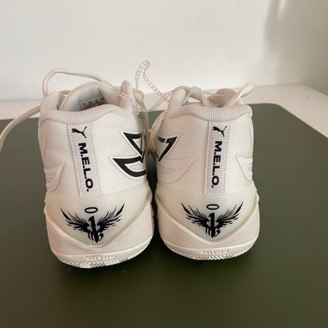 Brand New Puma Lamelo Ball Mb.02 Whispers Lamelo Ball Shoes Rick And Morty, La Melo Ball Shoes, White Puma Basketball Shoes For Streetwear, White High-top Basketball Shoes With Puma Logo, Lamelo Ball Shoes Mb.02, Lamelo Ball, Puma Shoes, Pumas Shoes, Athletic Shoes