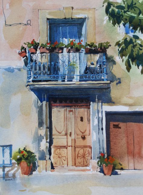 Italy Sketches, David Morris, Architecture Artists, Forest Mural, Gcse Art Sketchbook, Watercolor Pictures, The Balcony, A Level Art, Watercolor Drawing