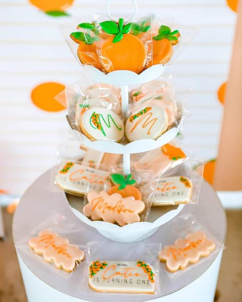 This Little CUTIE is turning ONE!  | CatchMyParty.com Cuties Oranges, Orange Birthday Parties, Orange Birthday, First Birthday Themes, Turning One, Bday Ideas, 1st Bday, Catch My Party, Birthday Party Ideas