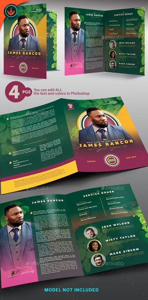 Event Program Template, Print Templates | GraphicRiver Event Program, Signature Fonts, Web Themes, Church Design, Font Names, Business Card Maker, Program Template, Flyer Maker, The Text