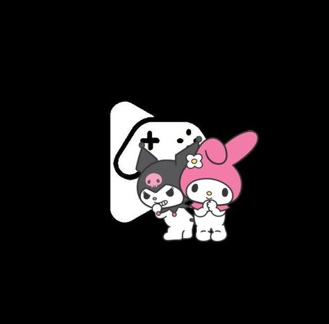 An image of both Kuromi and My Melody Infront of a Playstore image Kuromi And My Melody Icons For Apps, Kitty Theme, Orange Phone, Kuromi My Melody, Hello Kitty Themes, Logo Wallpaper, Hello Kitty Iphone Wallpaper, Iphone Design, Arabic Love Quotes