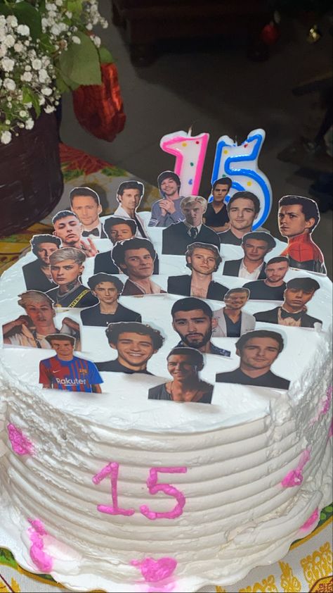 Celeb Crush Cake, 15th Bday Party Ideas, 14th Bday Cake, Celebrity Crush Cake, Crush Cake, 14th Birthday Cakes, 15th Birthday Cakes, Sweet Sixteen Birthday Party Ideas, Smash Cakes