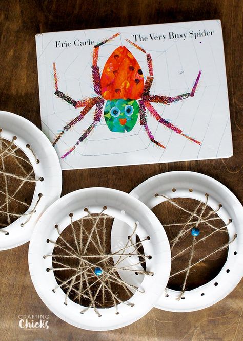 Spider Web Craft, Eric Carle Activities, The Very Busy Spider, Spider Book, Aktiviti Tadika, Spider Theme, Book Craft, Spider Crafts, Bug Crafts