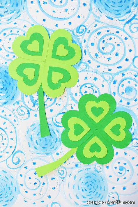 Four Leaf Clover Craft for Kids Cheap Fall Crafts For Kids, Clover Craft, 1st Grade Crafts, March Crafts, Sunflower Crafts, St Patrick Day Activities, Fun Fall Crafts, Ladybug Crafts, Toddler Arts And Crafts