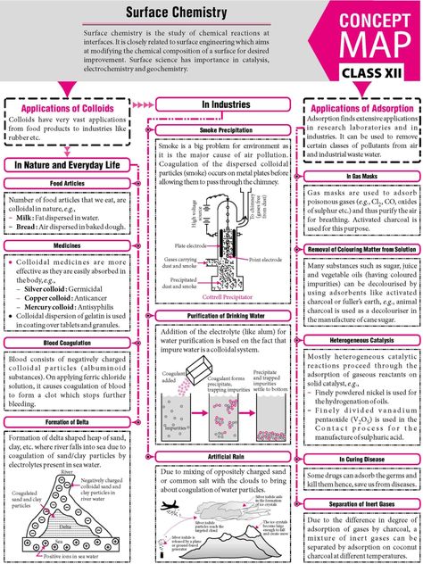 #Surface #Chemistry - #Concept #Map - #MTG #Chemistry #Today #Magazine #JEEMain #JEEAdvanced #Class11 #ClassXI #Class12 #ClassXII Surface Chemistry Notes, Brain Map, Chemistry Class 12, Organic Chemistry Reactions, Organic Chemistry Study, Concept Maps, Chemistry Study Guide, Chemistry Basics, Jee Mains