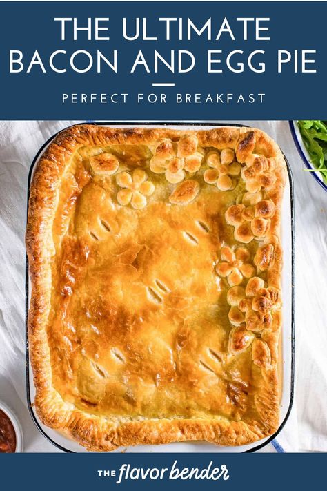 Puff Pastry Bacon, Bacon And Egg Pie, Breakfast Pies, Bacon Pie Recipe, Egg And Bacon Pie, Savoury Pastries, Bacon And Egg Breakfast, Pie Breakfast, Savoury Tarts