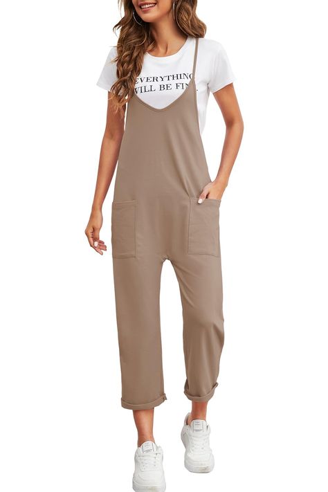 PRICES MAY VARY. High Quality Material-this oversized jumpsuits for women loose fit is made of high quality material, soft and comfy oversized sleeveless jumpsuit, strentchy jumpsuit women, a must have oversized onesies for women in your wardrobe Vogue Design-womens jumpsuits casual, womens overalls, one piece jumpsuits for women, stretchy overalls for women loose fit, womens jumpsuits, overall jumpsuit for women, loose jumpsuits gives you a wonderful wearing experience Eyecatching Look-this sle Teacher Jumpsuit Outfit, Baggy Jumpsuit Outfit, Casual Jumpsuit Outfit, Stretchy Overalls, Fall Jumpsuit Outfit, Casual One Piece, Vogue Design, Baggy Overalls, Jumpsuits Casual