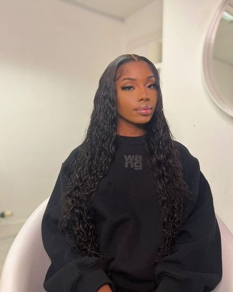 Beauty In Black, Sew In Wig, Deep Wave Wig, Frontal Wig Hairstyles, Black Ponytail Hairstyles, Protective Hairstyles Braids, Curly Hair Wig, Birmingham Uk, Wave Wig