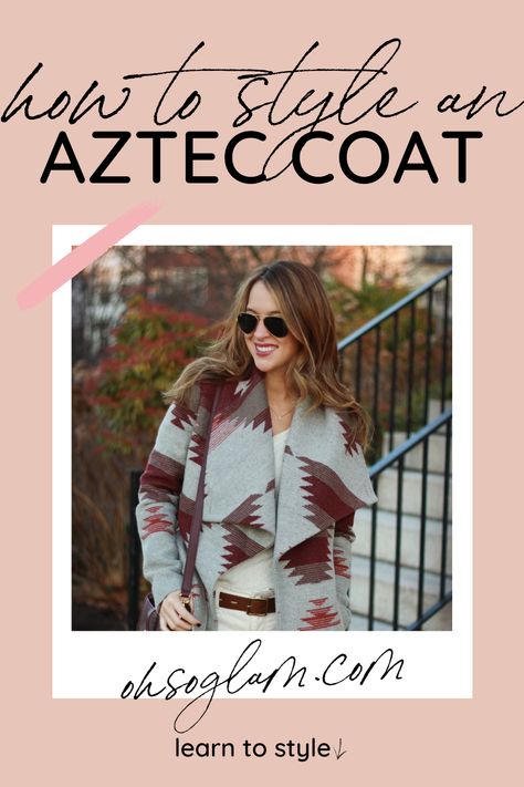 Visit here to learn how to style an aztec coat on Oh So Glam! If you are looking for chic aztec coat style ideas for women, then this is the blog post for you. Get inspired by these stylish aztec coats for women. There is nothing more fun than wearing aztec coat outfits to dress up a look. Be sure to try and wear this aztec fashion that is boho for women. You will no regret buying a fun aztec jacket for women for your outfits this year either. Aztec Shacket Outfit, Print Coat Outfit, Street Wear Aesthetic Outfits, Sherpa Outfit, Street Wear Aesthetic, Shacket Outfit, Aztec Jacket, Free People Boots, Yankee Doodle