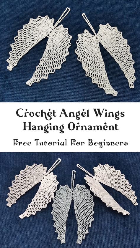 Crochet Angel Wings Hanging Ornament Crochet Angel Doily Free Pattern, Crochet Angels Wings Free Pattern, Angel Wing Crochet Pattern, Angel Wings Crochet Pattern Free, Crochet Angel Ornament Free Pattern, Crochet Angel Wings Pattern, Crochet Angel Wings Free Pattern, Crochet Wings Free Pattern, Crochet Angels Free Pattern