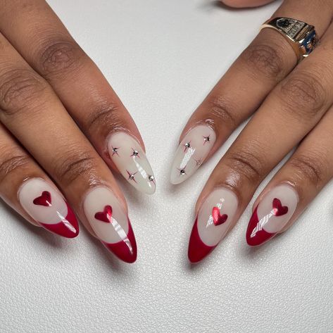 Valentines might be over, but that doesn’t mean we can’t continue getting cute love themed nails right? 😘 inspo: Pinterest (not sure who the artist is) . . . . . . . . . #dallasnailtech #planonailtech #richardsonnailtech #frisconailtech #dallasnails #gelxnails #chromenails #chromenailart #heartnails #rednails #gelxnailart #pearlnails Long Chrome Heart Nails, Valentines Nails Conversation Hearts, Reflective Valentines Day Nails, Valentine’s Day Nails Checkered, Valentine’s Day Freestyle Nails, Chrome Nail Art, Pearl Nails, Romantic Dates, Heart Nails