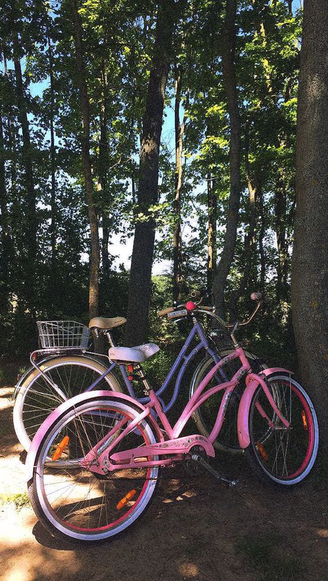 Bike Road Trip Aesthetic, Pink Bike Aesthetic, Amma Crellin, Bike Ride Aesthetic, Ride Aesthetic, Bicycle Aesthetic, Purple Bicycle, Purple Bike, Bike With Basket