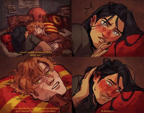 Remus And Sirius, Marauders Fan Art, Gay Harry Potter, Harry Potter Comics, Harry Potter Ships, Harry Potter Headcannons, All The Young Dudes, Harry Potter Jokes, Harry Potter Marauders