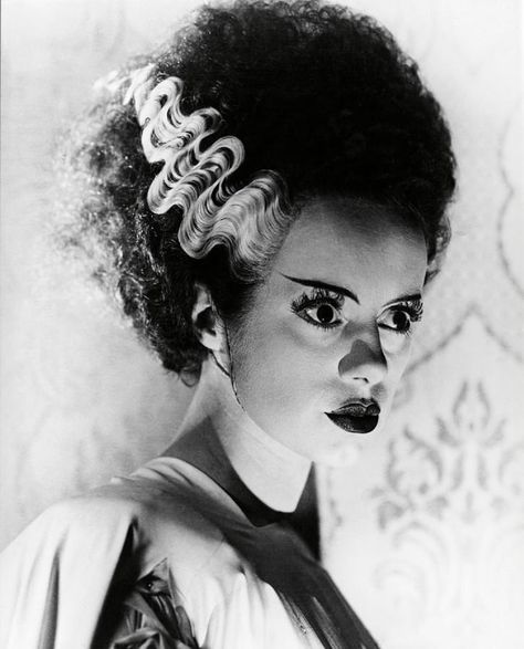 Bride Makeup Brown Eyes, Bride Frankenstein, Frankenstein Bride Of Frankenstein, Bride Of Frankenstein Costume, Bride Makeup Natural, Shower Dress For Bride, Frankenstein Bride, Elsa Lanchester, Bride Of The Water God