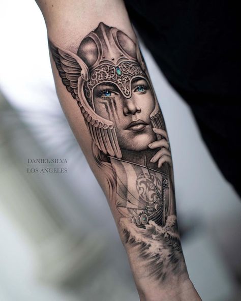 Daniel Silva on Instagram: “Hope y’all having a great Christmas!! Posted a new YouTube video! Link in bio. (Bottom is healed ) ————————————————————————- I’ll be…” Warrior Girl Tattoo, Norse Mythology Tattoo, Female Warrior Tattoo, Viking Warrior Woman, Valkyrie Tattoo, Girl Face Tattoo, Greek Mythology Tattoos, Warrior Tattoos, Norse Tattoo