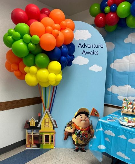 Adventure Awaits, UP-themed Baby Shower – Baby Shower Ideas 4U Adventure Themed Party, Up Movie Birthday Theme, Pixar Up Themed Baby Shower Ideas, Up 1st Birthday Theme, Up Themed Gender Reveal, Up Themed Birthday Party Pixar, Up Baby Shower Ideas, Up Themed Baby Shower Ideas, Up Baby Shower Theme Disney