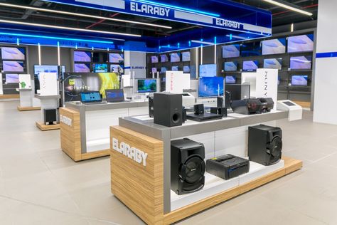 Appliance Shop Design, Home Appliance Store Interior Design, Electronic Shop Design, Electronic Showroom Interior Design, Electronic Shop Interior Design, Egyptian Market, Electronics Store Design, Store Display Design, Mobile Shop Design