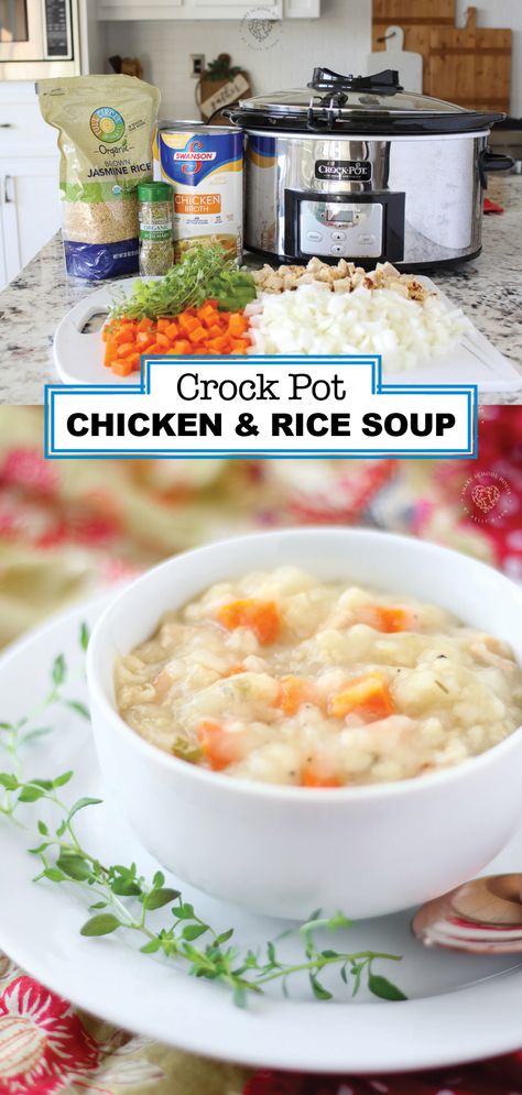 Creamy Crock Pot Chicken, Crock Pot Chicken And Rice, Rice Soup Recipes, Chicken Rice Soup, Crock Pot Chicken, Crockpot Soup Recipes, Soup Recipes Slow Cooker, Best Comfort Food, Crock Pot Soup