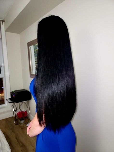 Waist Length Hair Aesthetic, Hair Subliminal, Long Jet Black Hair, Long Straight Black Hair, Shiny Black Hair, Black Wavy Hair, Waist Length Hair, Haircuts For Long Hair With Layers, Straight Black Hair