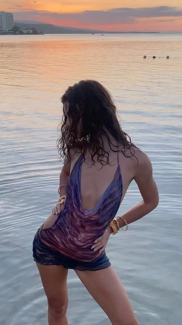 Marie Teissonniere, Swim Model, Creative Styling, Mediterranean Summer, Jaded London, The Sunset, Jade, Hair Makeup, Slip Dress