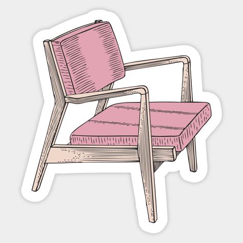 Here's a cool modern chair, which would be a great gift for an interior designer, architect or student! -- Choose from our vast selection of stickers to match with your favorite design to make the perfect customized sticker/decal. Perfect to put on water bottles, laptops, hard hats, and car windows. Everything from favorite TV show stickers to funny stickers. For men, women, boys, and girls. Sticker Chair, Pink Chair, Modern Chair, Interior Architect, Small Magnets, Cool Stickers, Modern Chairs, Custom Magnets, Hard Hats