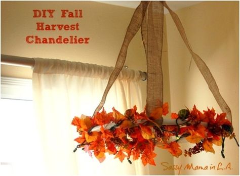 Chandelier decoration ideas for the fall Church Fall Festival Decorations, Fall Chandelier, Festival Decoration Ideas, Fall Festival Decorations, Chandelier Decorations, Fall Harvest Decorations, Diy Chandelier, Sukkot, Harvest Decorations