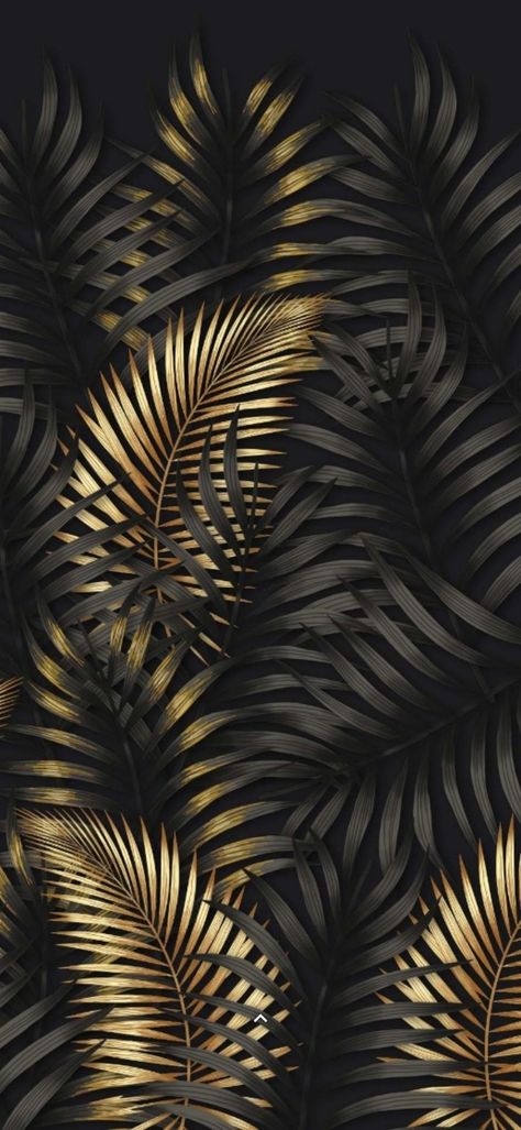 Black Tropical Wallpaper, Grey And Gold Wallpaper, Mystic Wallpaper, Gold And Black Wallpaper, Palm Frond Art, Black And Gold Aesthetic, Happy Ganesh Chaturthi Images, Palm Leaf Wallpaper, Tropical Background