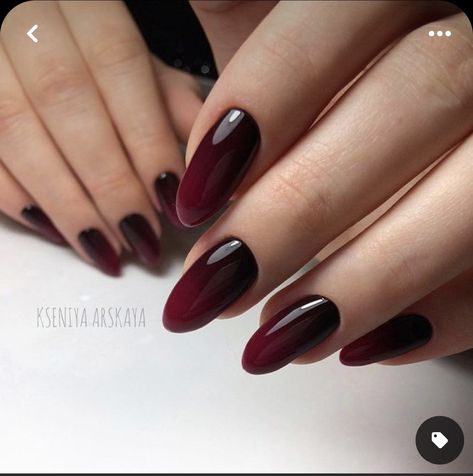 Black And Burgundy Nail Designs, Burgandy Ombré Nails, Red To Black Ombre Nails, Burgundy Ombre Nails, Burgandy Ombre, Burgundy Nail Designs, Black Ombre Nails, Burgundy Nails, Black Ombre