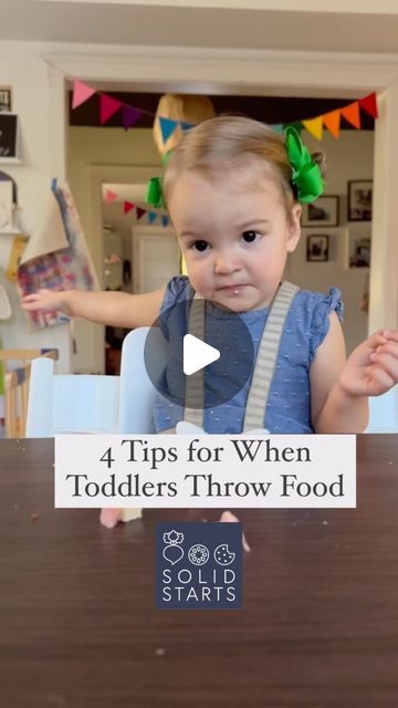 Solid Starts on Instagram: "In the throes of throwing? 🫠 Food throwing is a common concern, especially for toddlers. How you react in the moment can make all the difference. If your toddler is throwing food, start by trying these four tips: 1️⃣ Understand that your toddler is still learning language, and as they work on their verbal skills, they will make many mistakes in communicating their wants and needs. It’s your response that helps them learn what their actions and words are communicating. 2️⃣ Pause when your toddler throws food. Don’t pick it up right away. Connect their action with words by saying something like “Oops, all gone.” 3️⃣ Wait for them to communicate that they want the food back. Don’t just pick it up. Wait for them to grunt, fuss, or point. Then say something lik Solid Starts, Baby Lyrics, Better Mom, Toddler Behavior, Physical Activities For Kids, Baby Help, Wants And Needs, Baby Facts, Smart Parenting